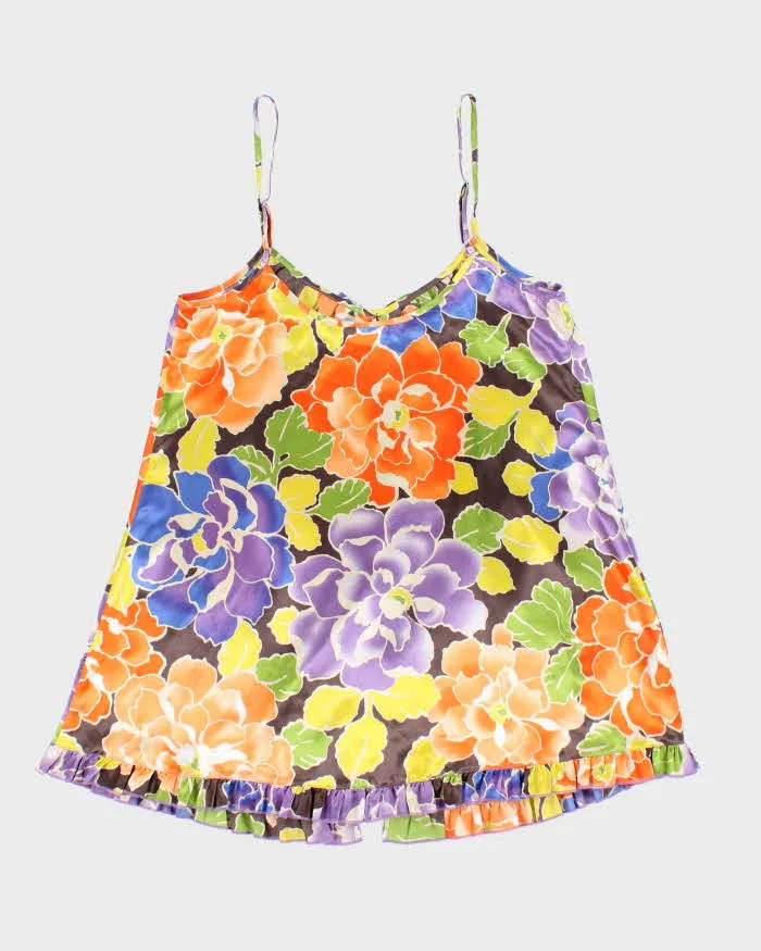 Vintage Y2k 00s La Senza Satin Floral Tie-front Cami - M sold by Rokit product image thumbnail 2