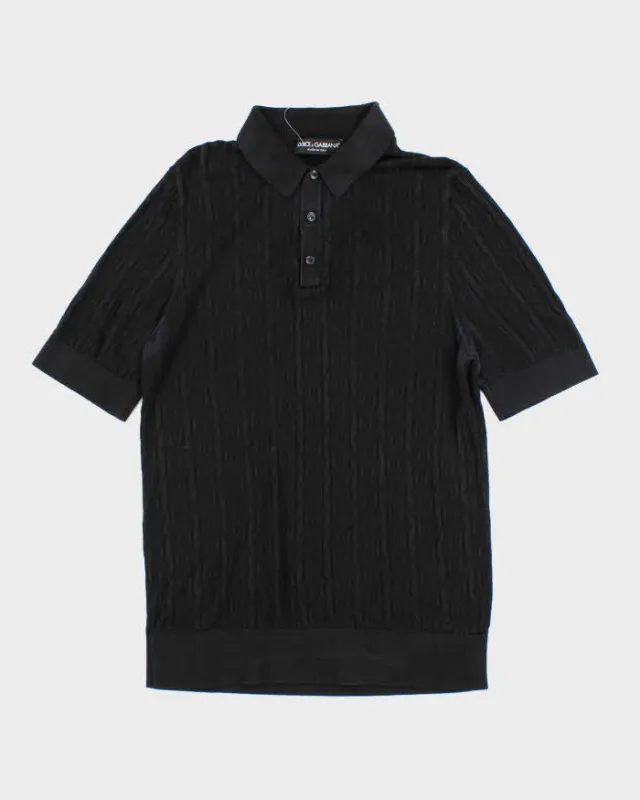 Vintage Y2K Dolce & Gabbana Lightweight Patterned Polo Shirt - M sold by Rokit