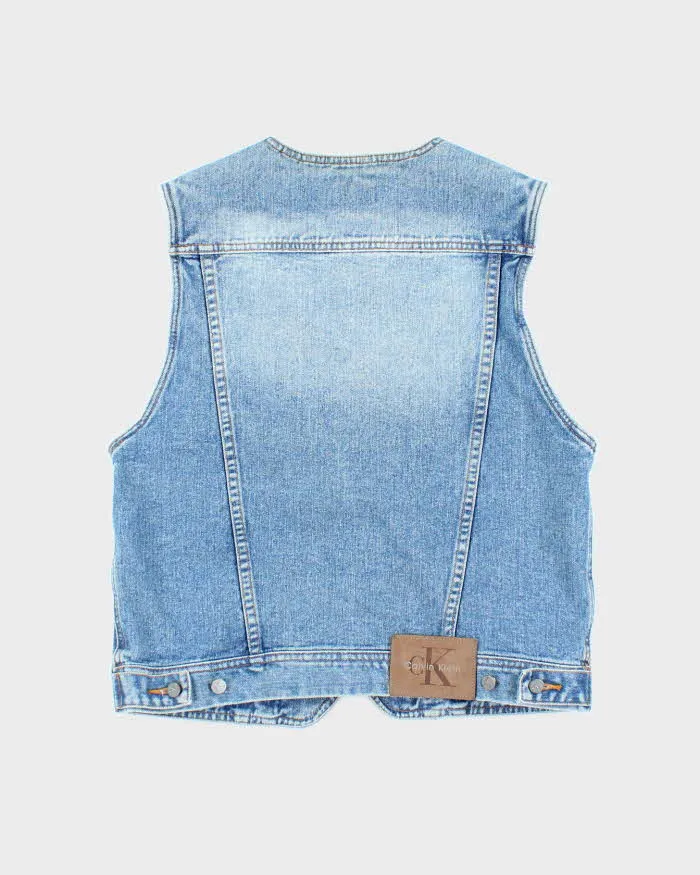 Vintage Y2K Calvin Klein Light Wash Denim Gilet - M sold by Rokit product image thumbnail 2