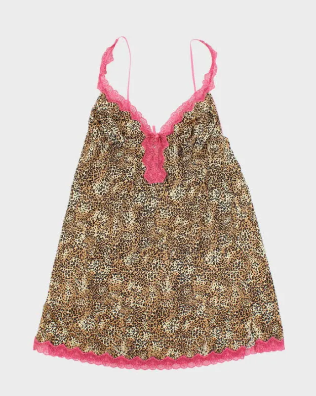 Vintage Y2k 00s Jezebel Leopard Print Slip Dress - S sold by Rokit