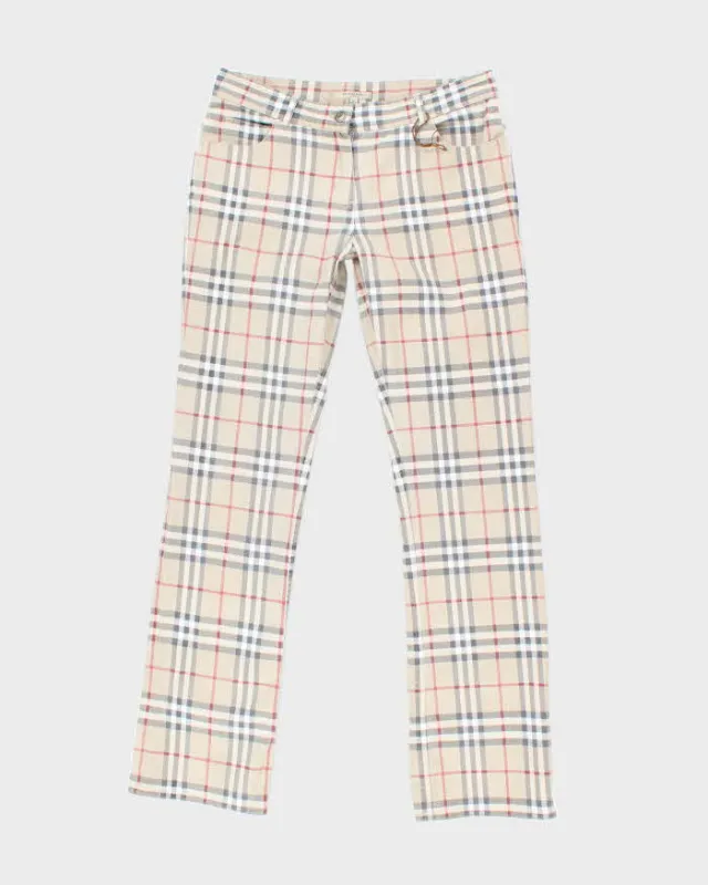 Vintage Y2K Burberry Nova Check Slim Fit Patterned Trousers - W30 L30 sold by Rokit