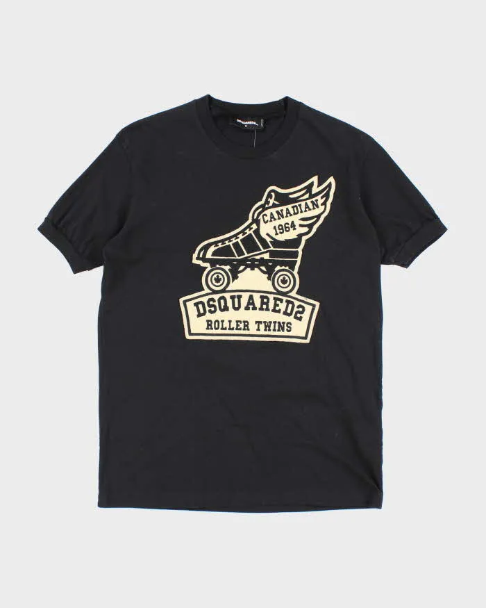 Vintage 2000's DSquared2 Roller Twins Patch Graphic T-Shirt - S sold by Rokit