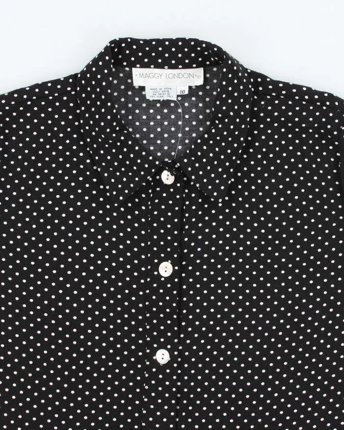 Vintage 90s Maggie London Polka Dot Cropped Blouse - M sold by Rokit product image thumbnail 3