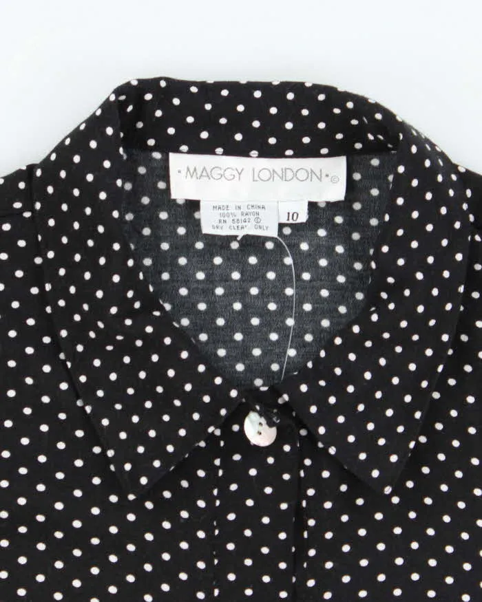 Vintage 90s Maggie London Polka Dot Cropped Blouse - M sold by Rokit product image thumbnail 5