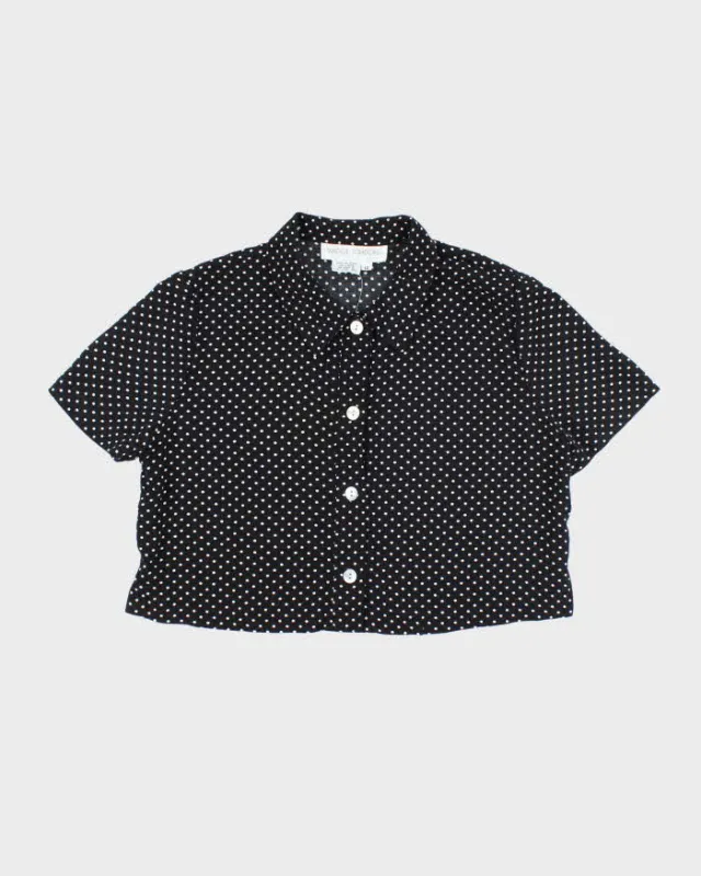Vintage 90s  Maggie London Polka Dot Cropped Blouse - M sold by Rokit