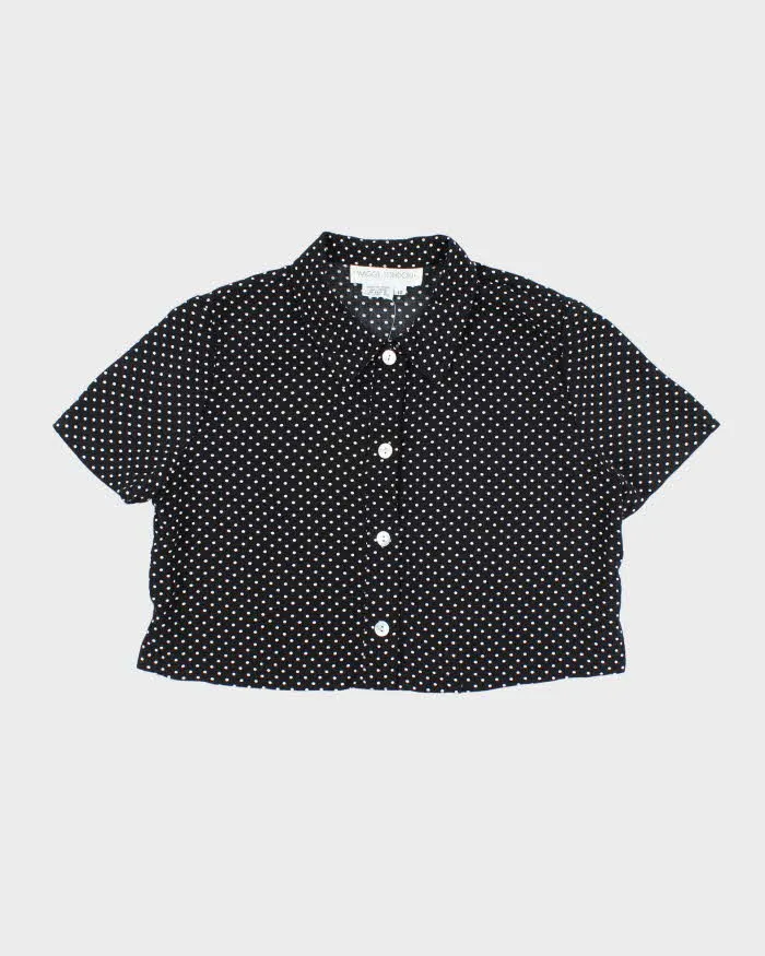 Vintage 90s Maggie London Polka Dot Cropped Blouse - M sold by Rokit