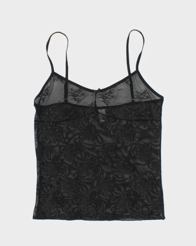 Vintage Y2k 00s Black Mesh Cami - M sold by Rokit