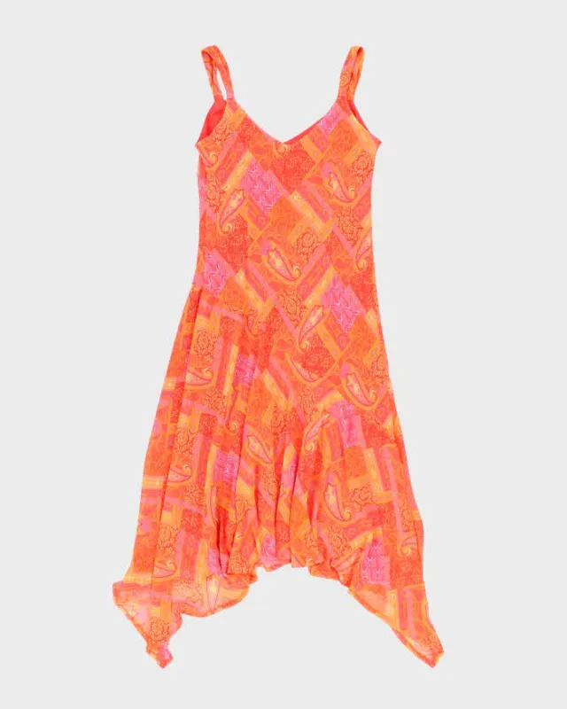 Vintage 90s Flowy Handkerchief Hem Dress - M sold by Rokit