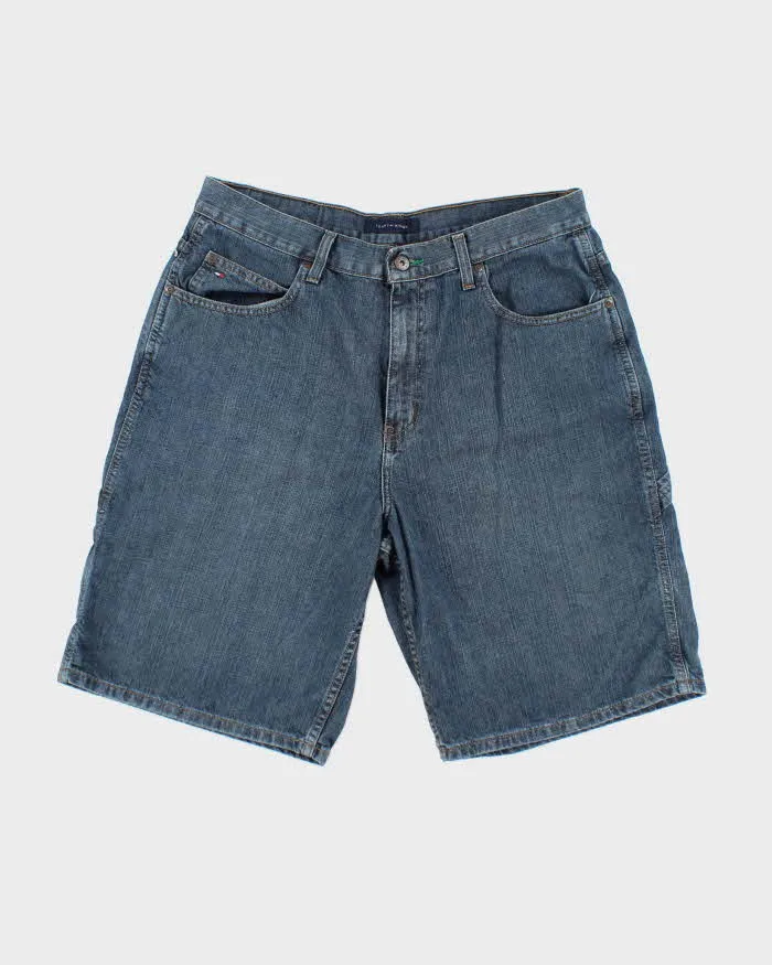 Vintage Y2K Tommy Hilfiger Wide Leg Denim Carpenter Shorts - W34 L10 sold by Rokit
