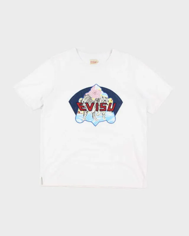 Vintage 2000's Evisu Embroidered Logo T-Shirt - L sold by Rokit