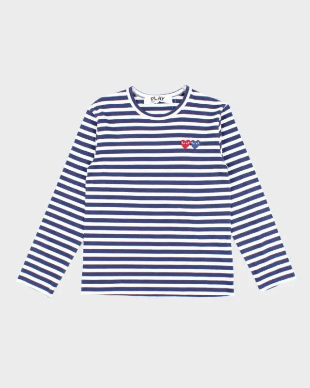 Vintage Comme Des Garcons Striped Love Heart Long-sleeve T-Shirt - S made by Comme des Garcons
