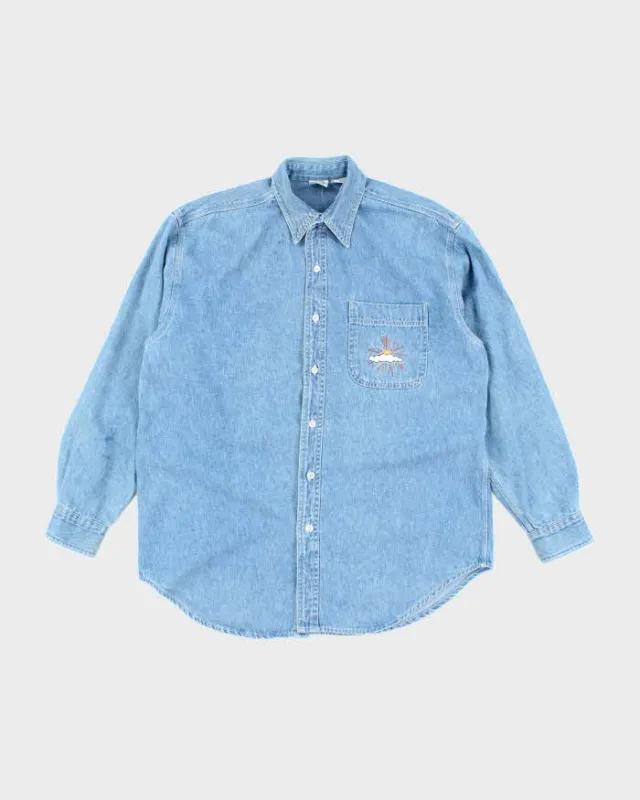 Vintage 90's Disney Winnie the Pooh Embroidered Denim Shirt - M sold by Rokit