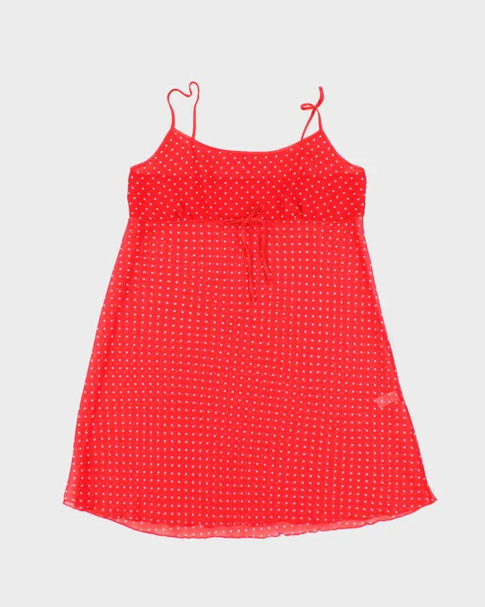 Vintage Y2k 00s Aimer Polka Dot Mesh Slip Dress - S sold by Rokit