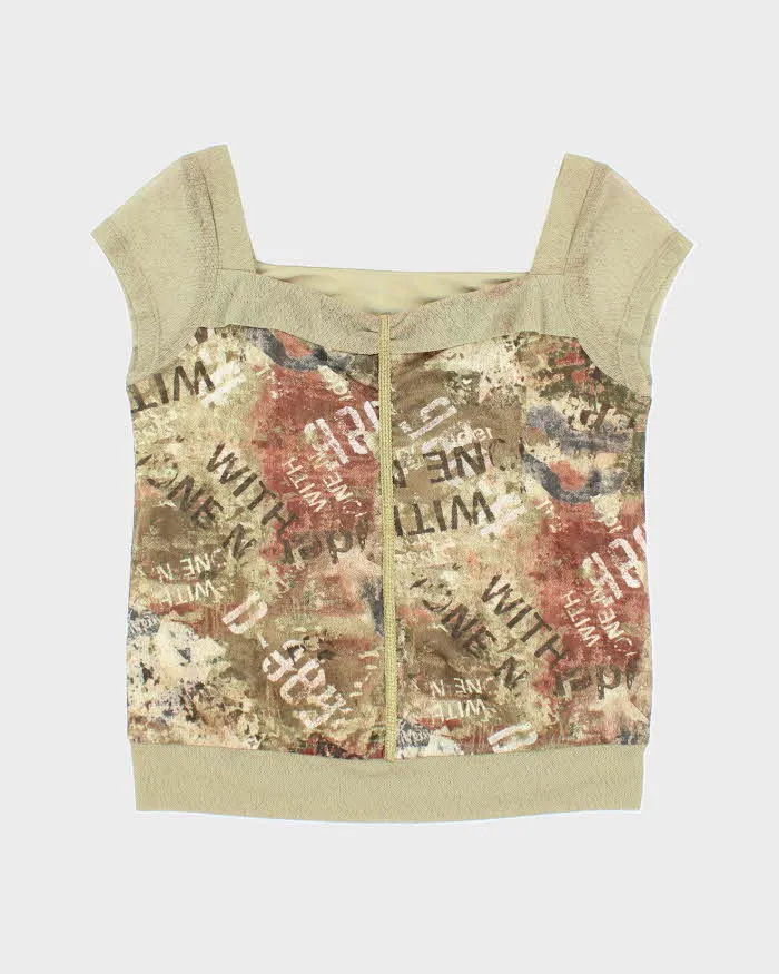 Vintage Y2k 00s Graffiti Double Mesh Top - M sold by Rokit