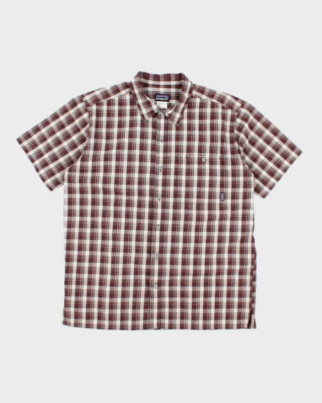 Vintage Patagonia Seersucker Check Short Sleeve Shirt - L sold by Rokit