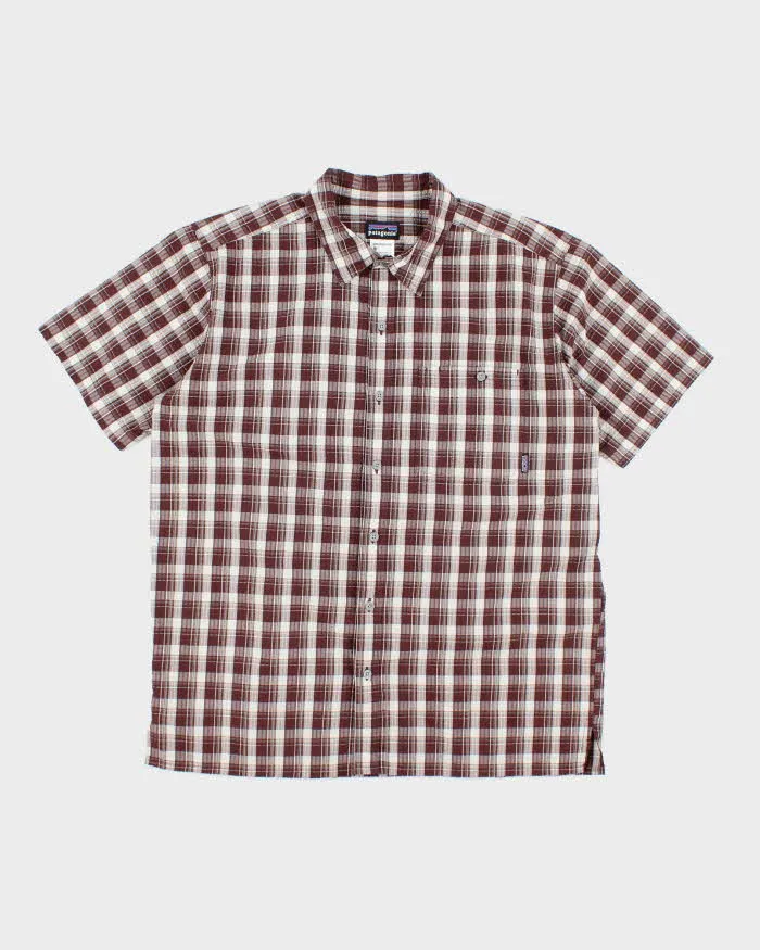 Vintage Patagonia Seersucker Check Short Sleeve Shirt - L sold by Rokit