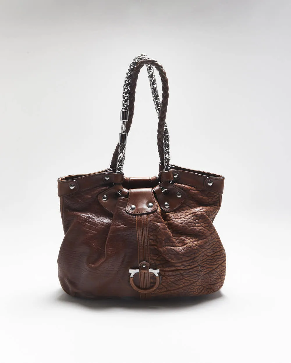 Vintage Salvatore Ferragamo Brown Leather Handbag sold by Rokit product image thumbnail 3