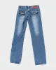 Vintage Y2K Sen Baolong Studded Slim Flared Jeans - W24 L32 sold by Rokit