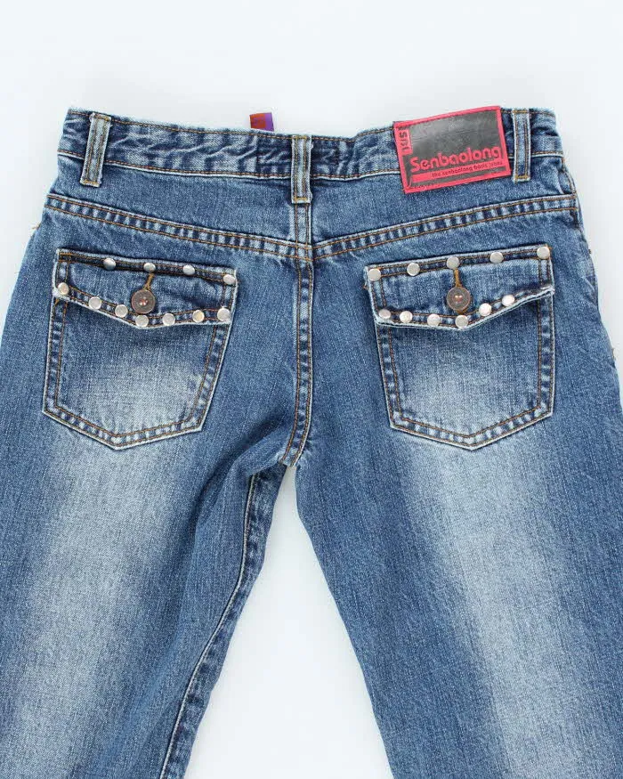 Vintage Y2K Sen Baolong Studded Slim Flared Jeans - W24 L32 sold by Rokit product image thumbnail 4