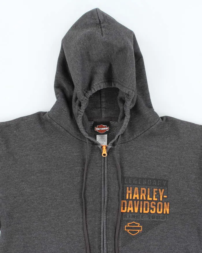 Vintage Y2K Harley Davidson Graphic Print Zip Up Hoodie - M sold by Rokit product image thumbnail 3