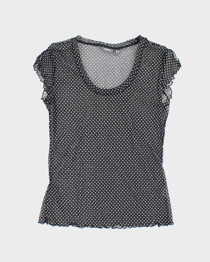Vintage Y2k 00s Mexx Polka Dot Mesh Top - M sold by Rokit