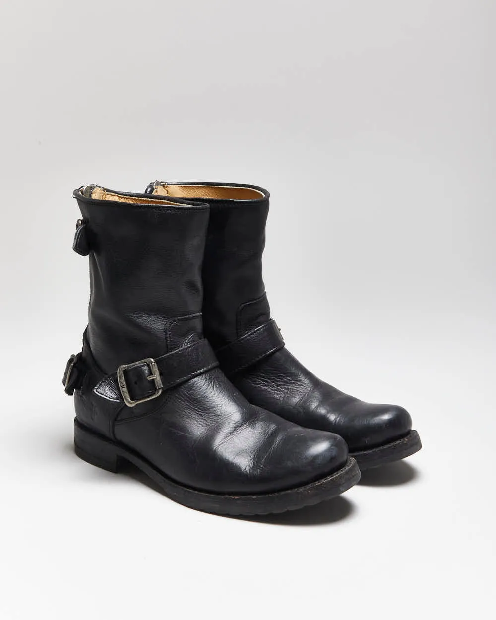 Vintage Frye Leather Biker Boots - UK6 sold by Rokit