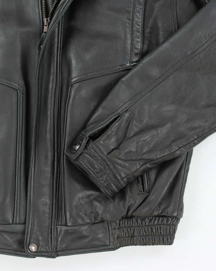 Vintage Danier Black Leather Bomber Jacket - S sold by Rokit product image thumbnail 4