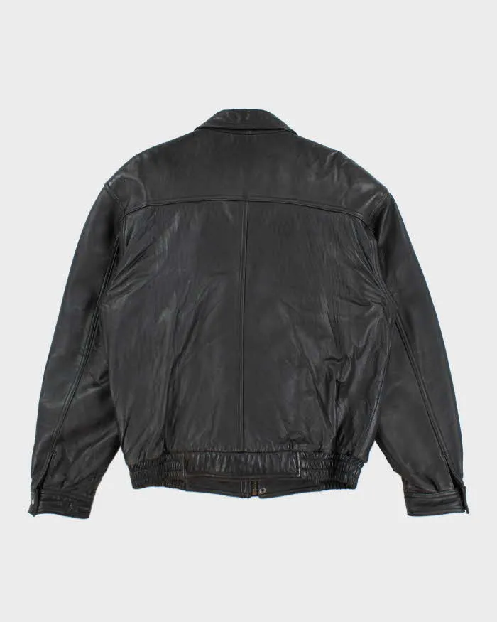 Vintage Danier Black Leather Bomber Jacket - S sold by Rokit product image thumbnail 2