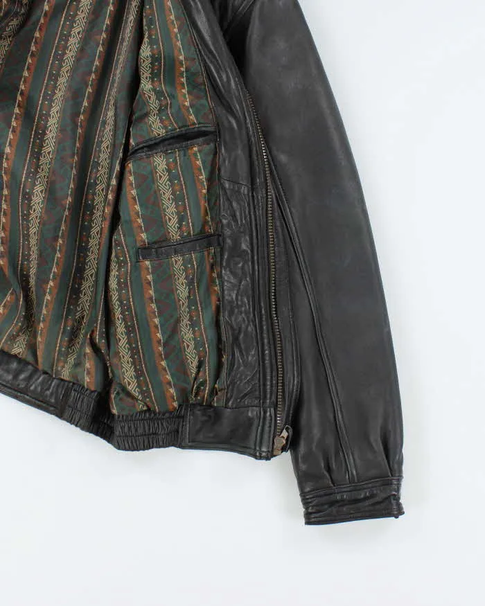 Vintage Danier Black Leather Bomber Jacket - S sold by Rokit product image thumbnail 5