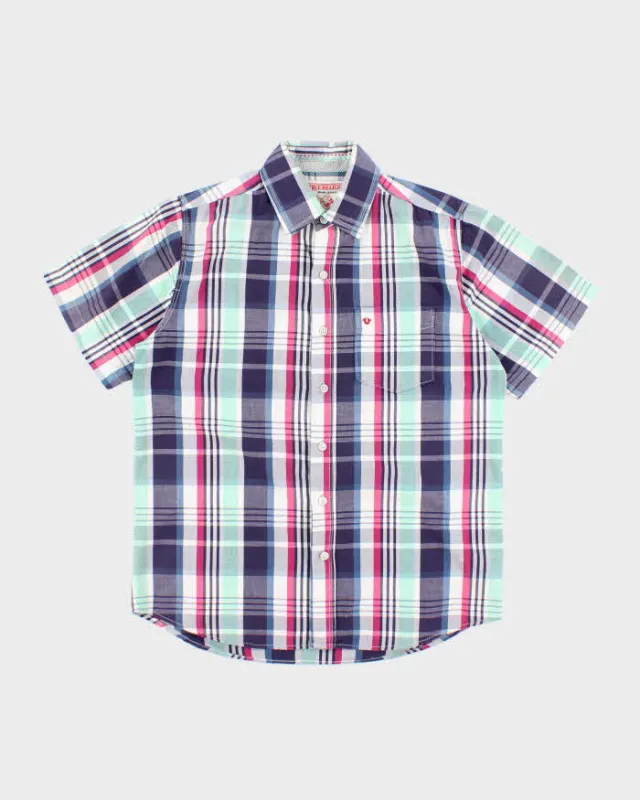 Vintage Y2k 00s True Religion Check Short Sleeve Shirt - L sold by Rokit