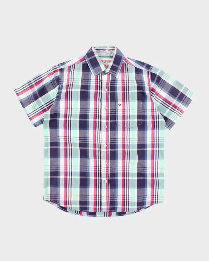 Vintage Y2k 00s True Religion Check Short Sleeve Shirt - L sold by Rokit