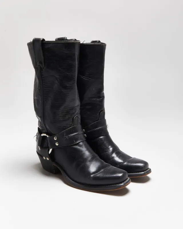 Vintage Code West Leather Biker Boots - UK4 sold by Rokit