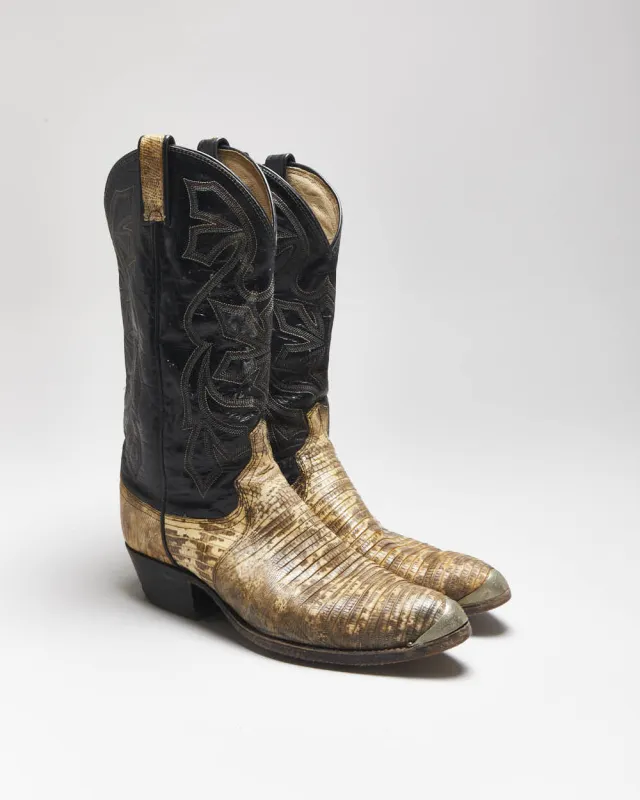 Vintage Dan Post Snakeskin Cowboy Boots - UK8 sold by Rokit