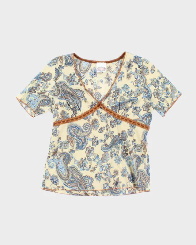 Vintage American Cruiser Paisley Pattern Blouse - M sold by Rokit