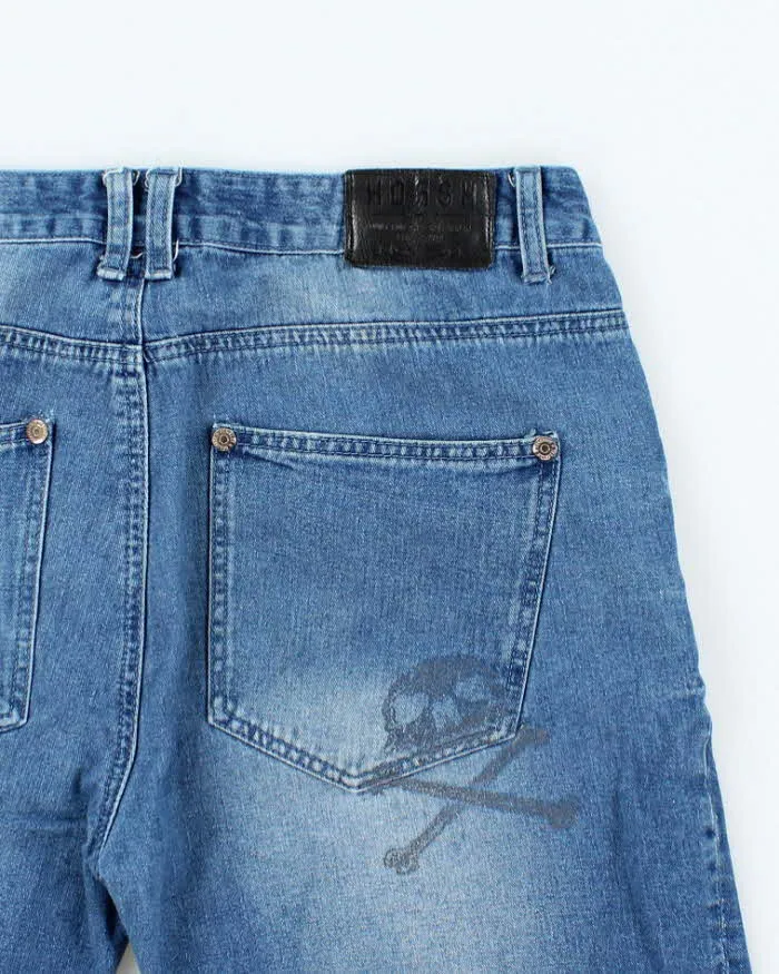 Vintage Y2K Headrush Gothic Embroidered Medium Wash Denim Shorts - W34 L11 sold by Rokit product image thumbnail 4