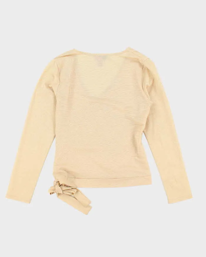 Vintage Y2k 00s LL Gold Sparkly Wrap Top - L sold by Rokit product image thumbnail 2