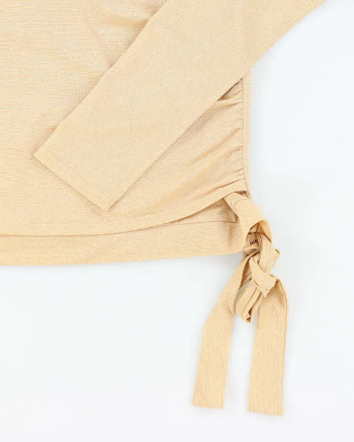 Vintage Y2k 00s LL Gold Sparkly Wrap Top - L sold by Rokit product image thumbnail 4