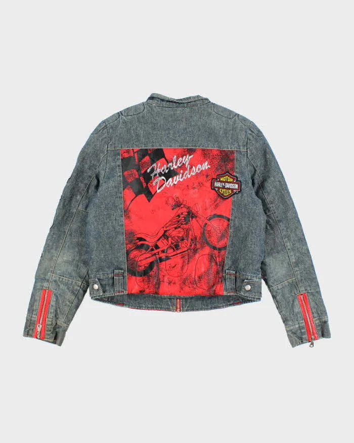 Vintage 90s 00s Harley Davidson Denim Biker Jacket - S sold by Rokit product image thumbnail 2