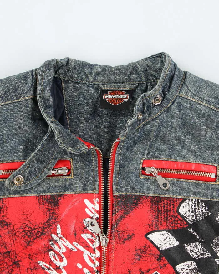 Vintage 90s 00s Harley Davidson Denim Biker Jacket - S sold by Rokit product image thumbnail 3