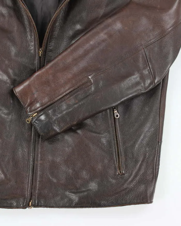 Vintage Danier Brown Leather Jacket - XL sold by Rokit product image thumbnail 4