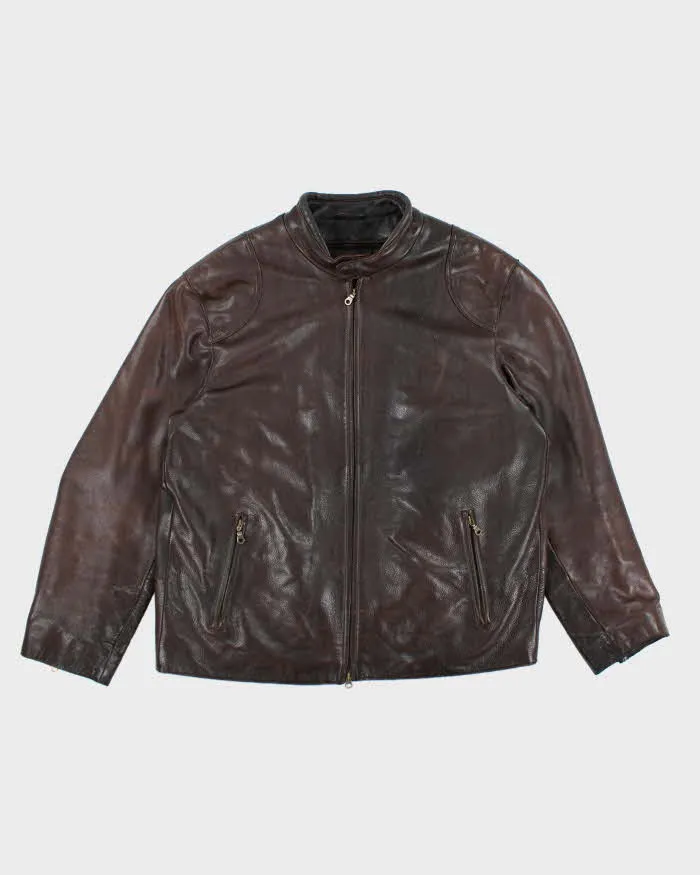 Vintage Danier Brown Leather Jacket - XL sold by Rokit