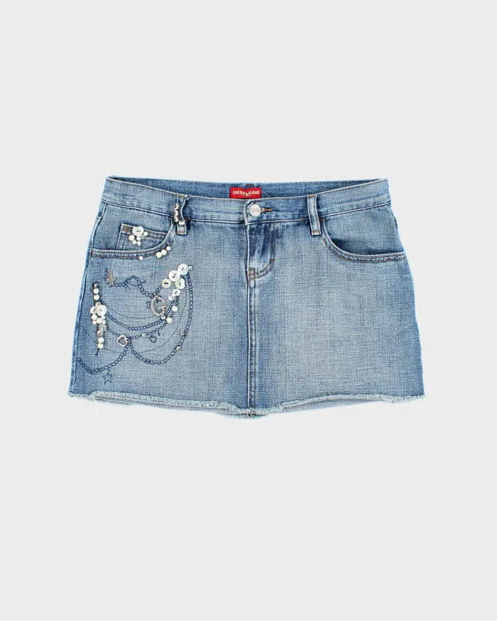 Vintage Y2k 00s Guess Denim Mini Skirt - S sold by Rokit