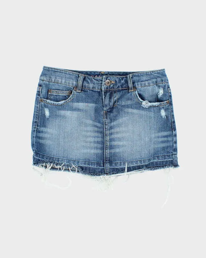 Vintage Y2k 00s Celebrity Pink Rhinestone Denim Mini Skirt - XS sold by Rokit