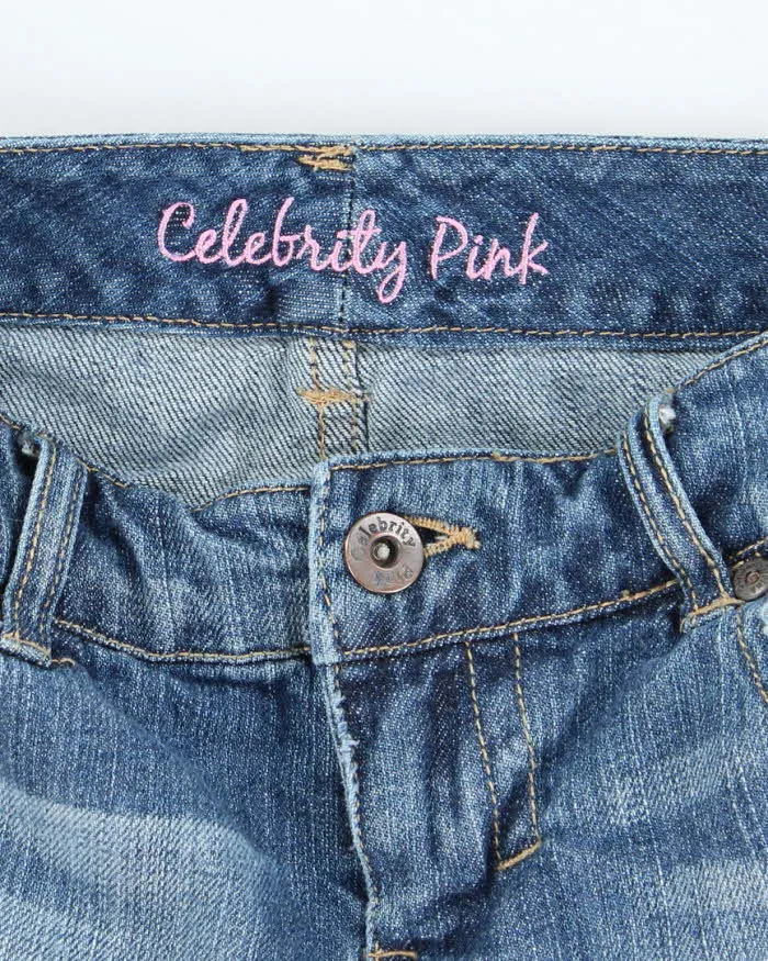 Vintage Y2k 00s Celebrity Pink Rhinestone Denim Mini Skirt - XS sold by Rokit product image thumbnail 5