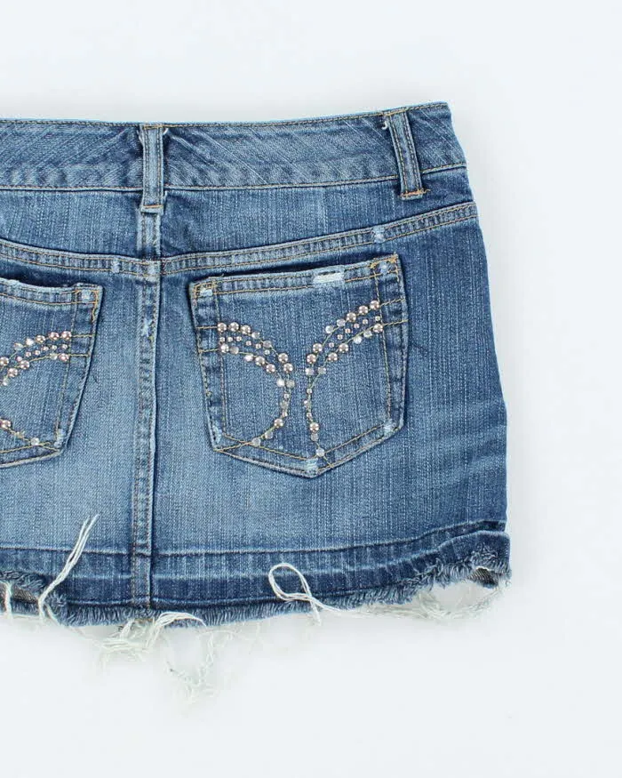 Vintage Y2k 00s Celebrity Pink Rhinestone Denim Mini Skirt - XS sold by Rokit product image thumbnail 4