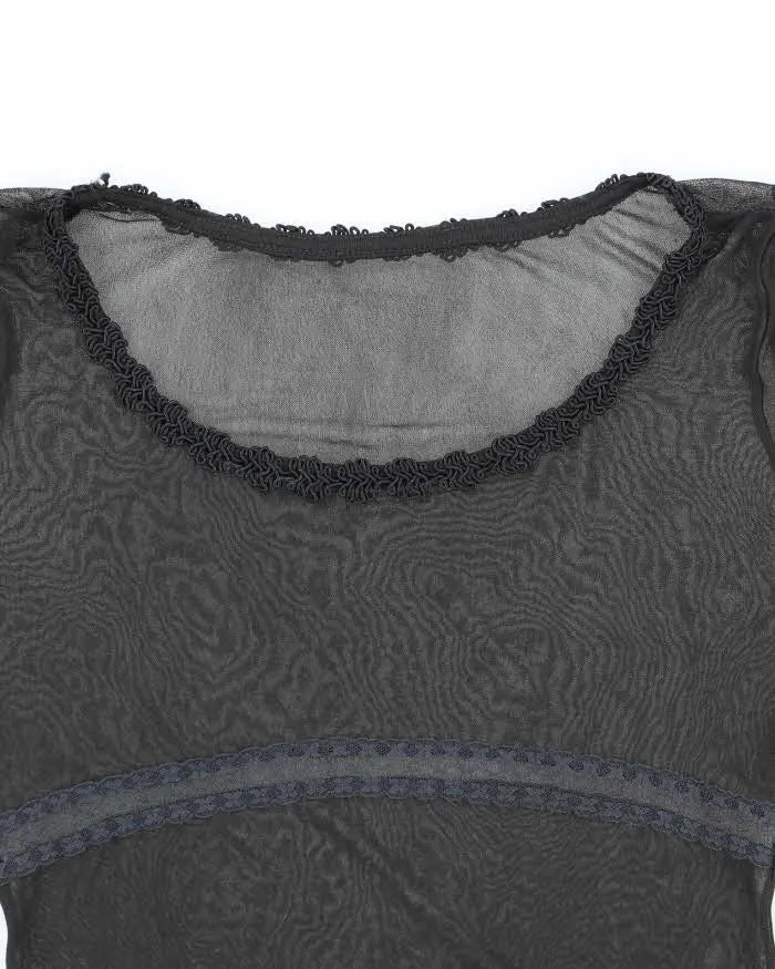 Vintage Y2k 00s Witchy Long Sleeve Mesh Top - S sold by Rokit product image thumbnail 3
