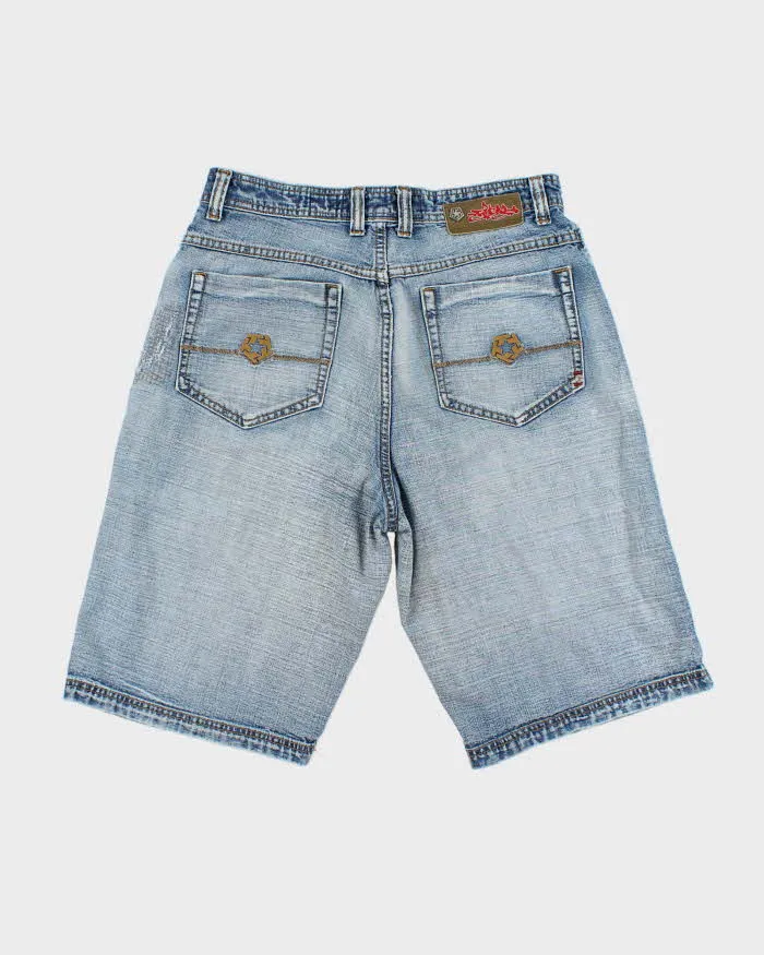 Vintage Y2K Tribal Wide Leg Embroidered Denim Shorts - W32 L12 sold by Rokit product image thumbnail 2
