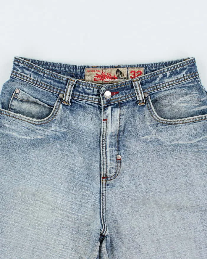 Vintage Y2K Tribal Wide Leg Embroidered Denim Shorts - W32 L12 sold by Rokit product image thumbnail 3