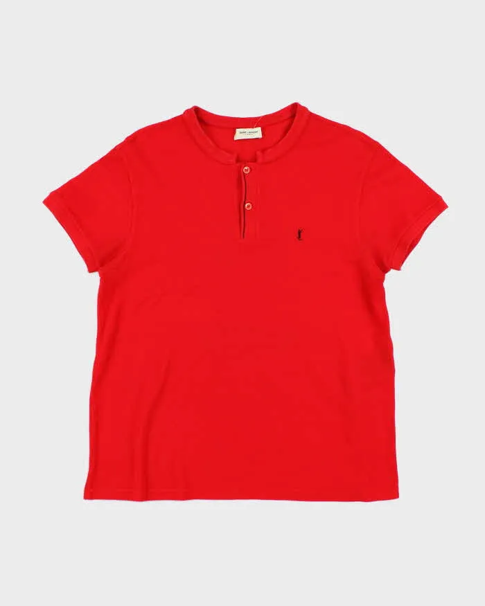 Vintage Yves Saint Laurent Henley Collar Polo Shirt -M sold by Rokit