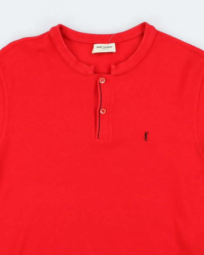 Vintage Yves Saint Laurent Henley Collar Polo Shirt -M sold by Rokit product image thumbnail 3